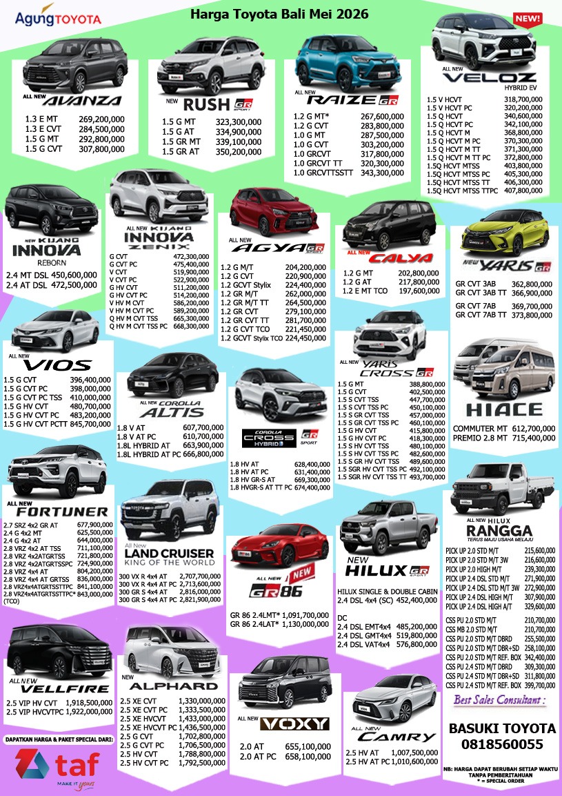 promo harga toyota bali terbaru 2026